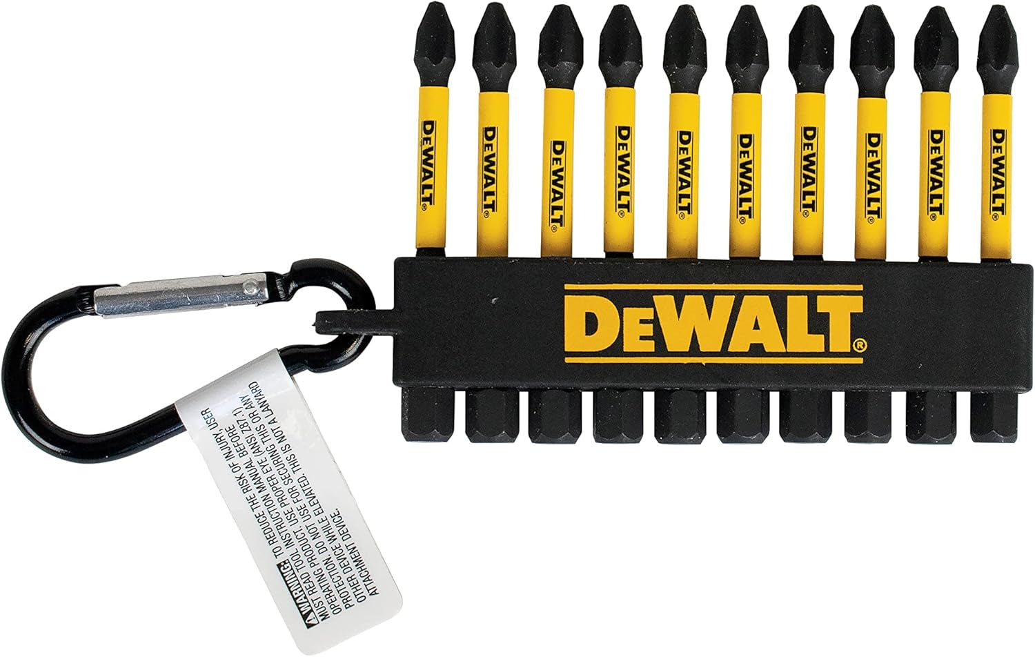 Mixed Square and Phillips Screw Bit Set with Carabiner Clip – 10 Pieces 