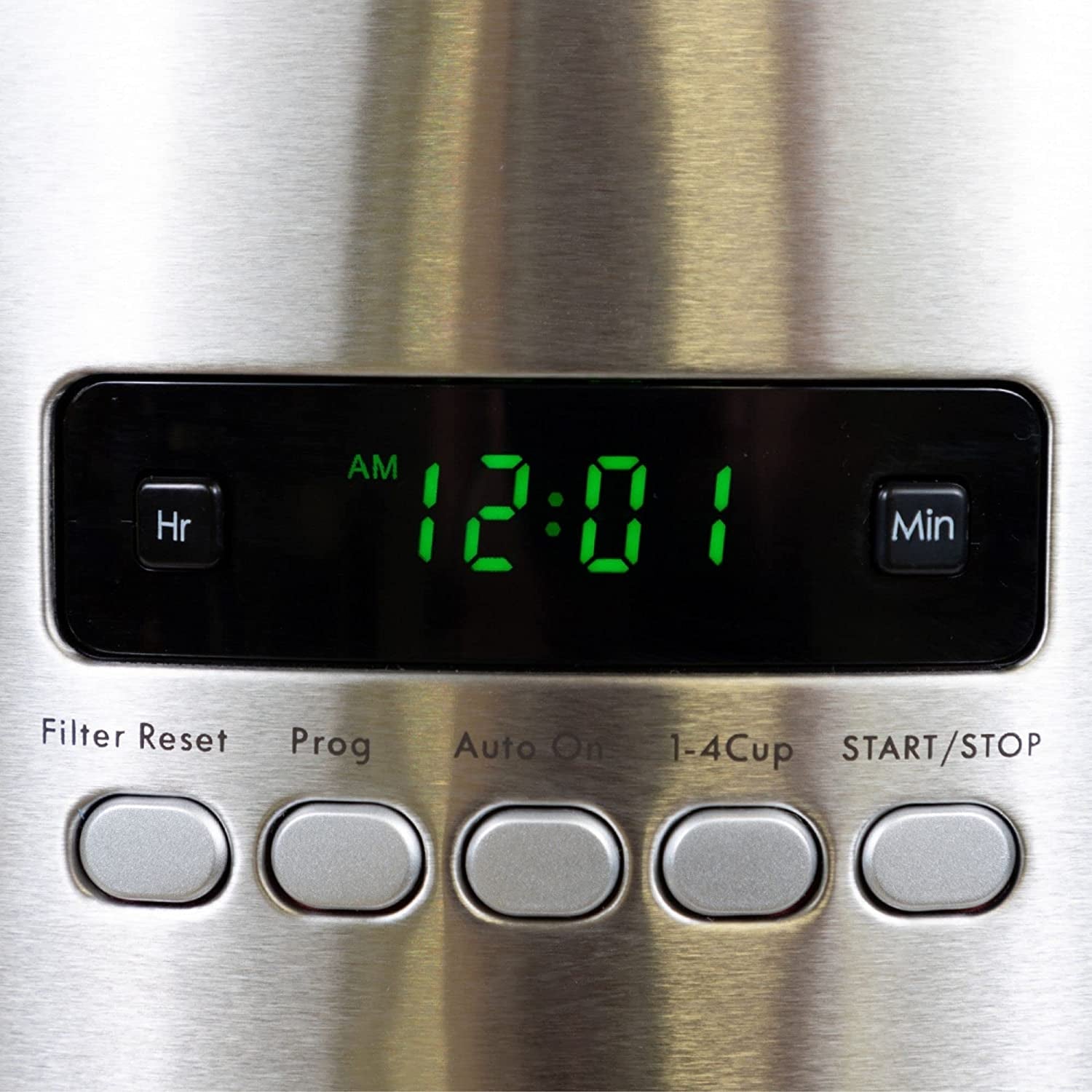 Kenmore Coffee Maker 12 Cup Drip Coffee Machine Reusable Filter Programmable Timer Digital Display Aroma Control Glass Carafe Charcoal Water Filter Regular Bold Stainless Steel and Black