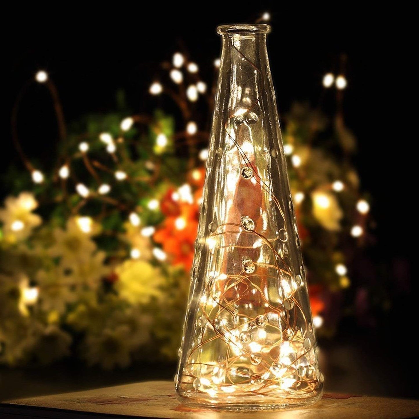 2-Pack Waterproof Battery-Operated Fairy Lights, 66ft with 200 LEDs, Remote Control - 8 Modes and Timer, Copper Wire Twinkle Lights