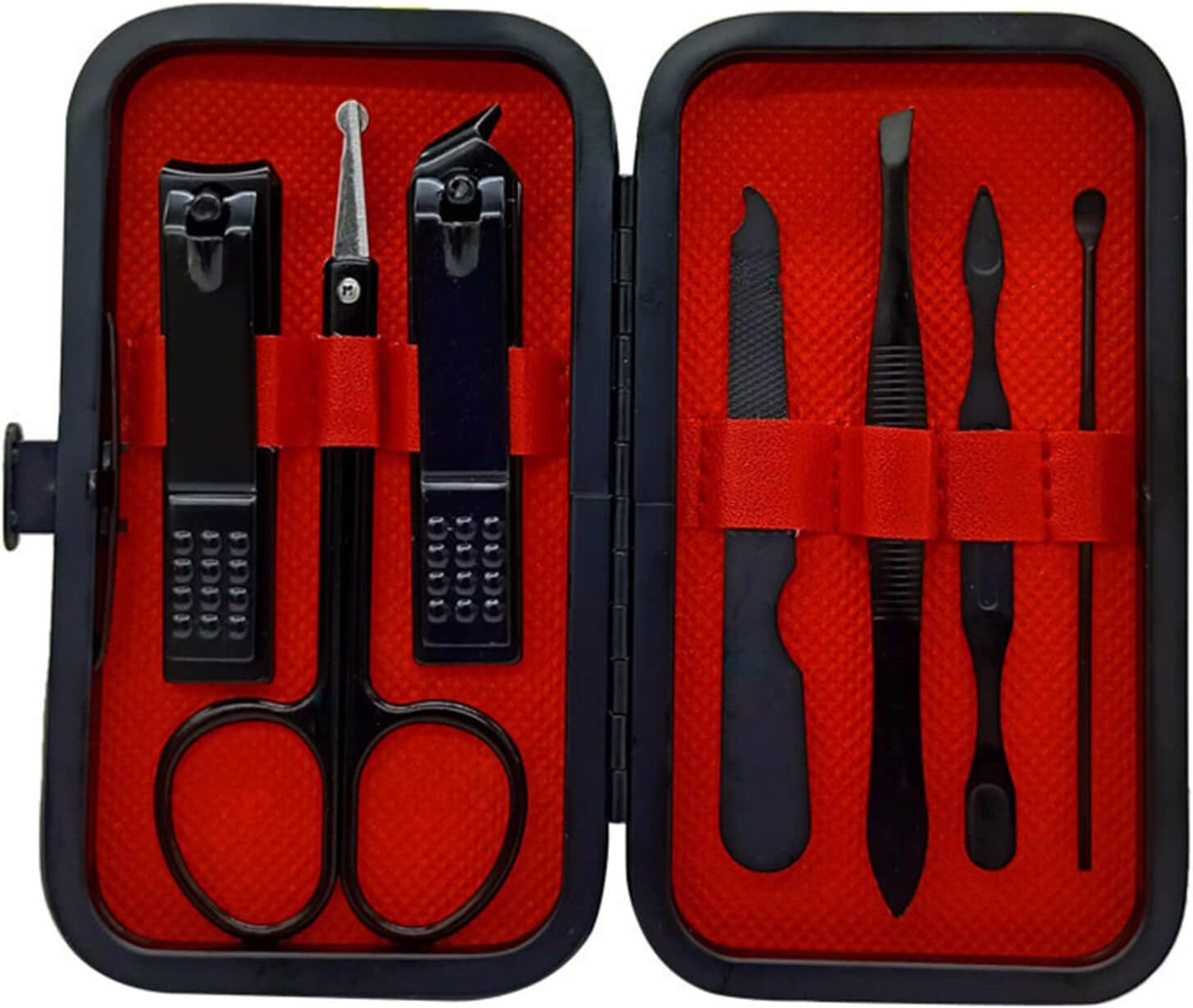 Professional 12-Piece Stainless Steel Manicure and Pedicure Set with Luxurious Travel Leather Case - (Black)