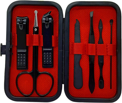 Professional 12-Piece Stainless Steel Manicure and Pedicure Set with Luxurious Travel Leather Case - (Black)
