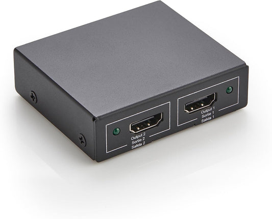 HDMI Splitter 1x2, 4K@30Hz Dual Monitor Support, Mirroring Function, Black