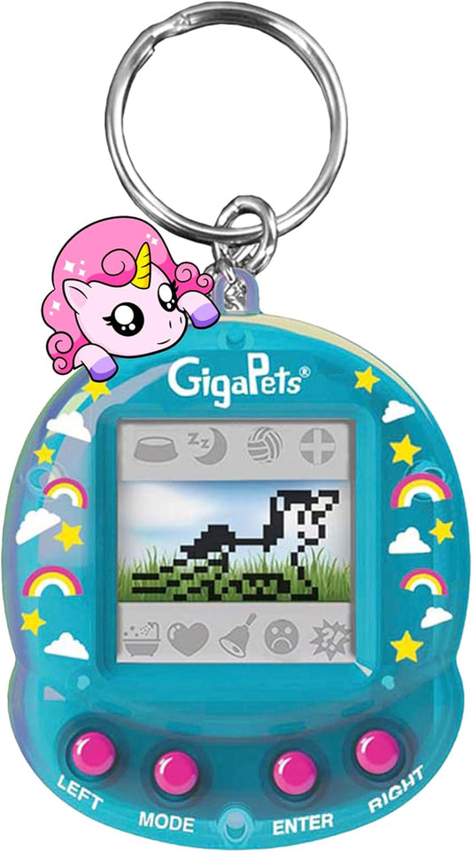 Giga Pets Unicorn Virtual Pet Toy, Collector's Edition-Glossy Housing Shell, Nostalgic 90s Design, 3D Interactive Motion 