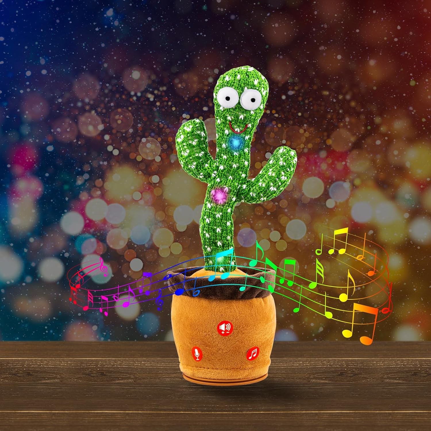 Interactive Dancing Cactus Toy for Toddlers - Voice Mimicking and Singing 120 Songs, Aged 3+, Including Autism-Friendly Features