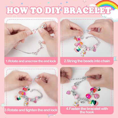 Charm Bracelet Making Kit for Girls Aged 4-12 - DIY Jewelry Craft Supplies and Arts & Crafts Set