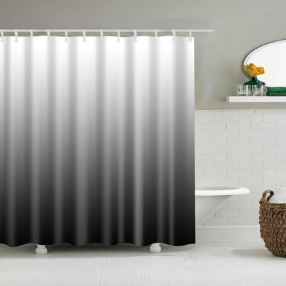 Modern Waterproof Polyester Bath Shower Curtain Set with Hooks and Elegant Design