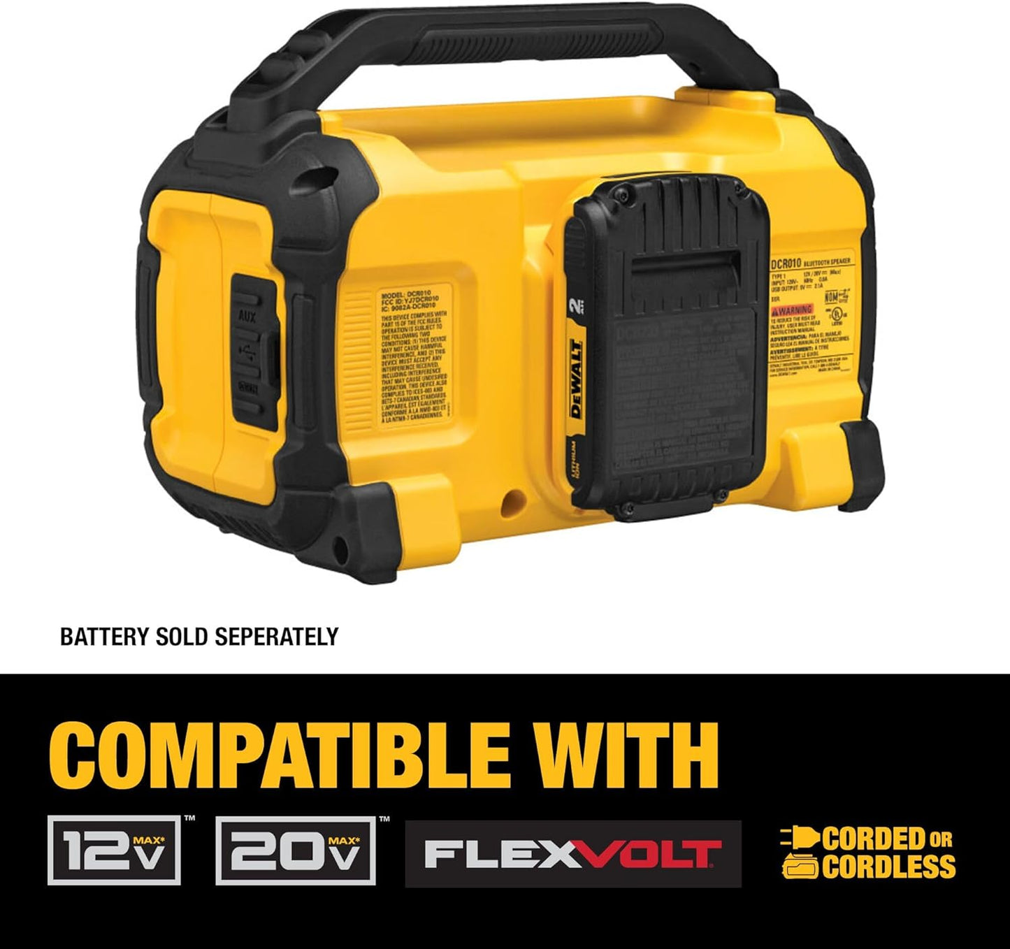 20V MAX* Dual Bluetooth - Bass Speaker100ft range-Tool Only