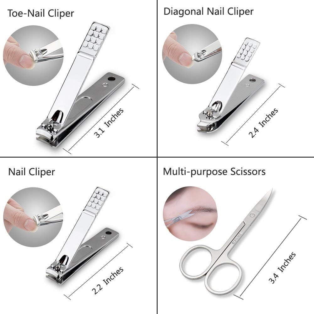 Professional Manicure and Grooming Set with Travel Case in Rose Gold