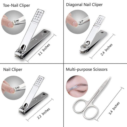 Professional Manicure and Grooming Set with Travel Case in Rose Gold