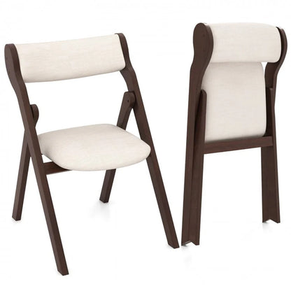 Set of 2 Folding Chairs with Cushioned Backrest and Seat for Enhanced Comfort
