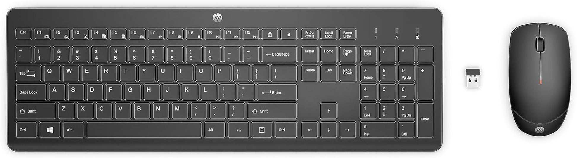 230 Wireless Mouse and Keyboard Combo - 2.4Ghz Wireless Connection - Long Battery Life - Durable & Low-Noise Design - Windows & Mac OS - Adjustable 1600 DPI - Numeric Keypad