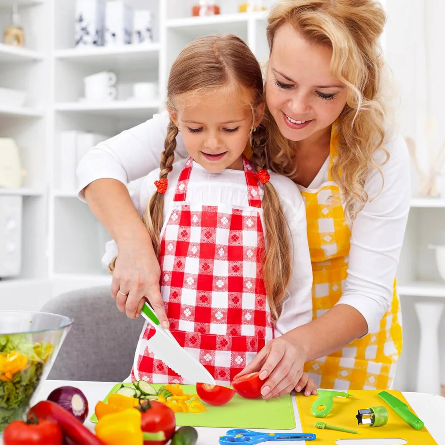 Montessori-Inspired Kids Knife Set: 46-Piece Cooking Tools for Toddlers, Ideal Gift for Ages 2 and Up