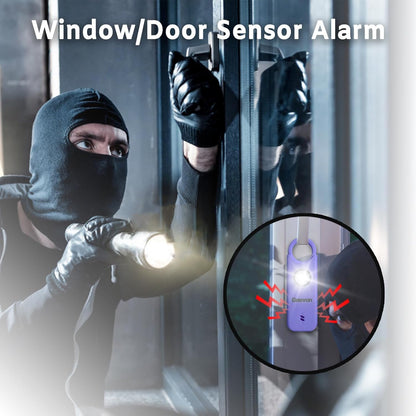 Rechargeable Personal Safety Alarms - 2 Pack, 135DB Loud Self-Defense Siren with LED Strobe Light, Emergency Alarms for Women, Men, Children, and Seniors (Purple)