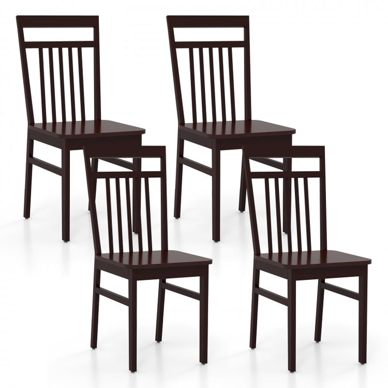 Set of 2 Farmhouse Dining Chairs with Angled High Backrest