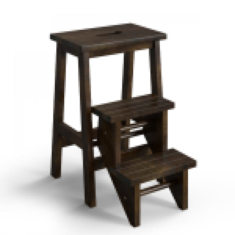 Multi-Functional Rubber Wood Step Stool with Ergonomic Handle