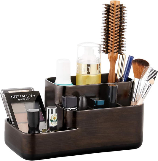 Elegant Bathroom Organizer for Electric Toothbrush and Toothpaste - Oil Rubbed Bronze Countertop Storage Solution