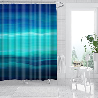 Modern Waterproof Polyester Bath Shower Curtain Set with Hooks and Elegant Design