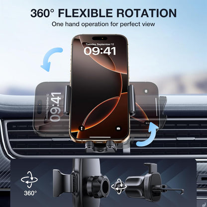 Car Air Vent Phone Holder Mount - Compatible with iPhone 16, 15 Pro Max, 14, Samsung, All Smartphones