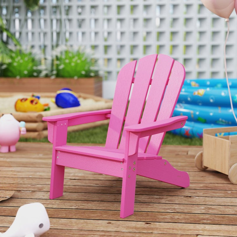 All-Weather HDPE Children's Adirondack Chair with High Backrest and Armrests
