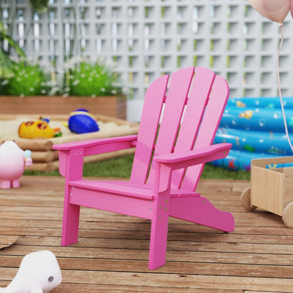 All-Weather HDPE Children's Adirondack Chair with High Backrest and Armrests