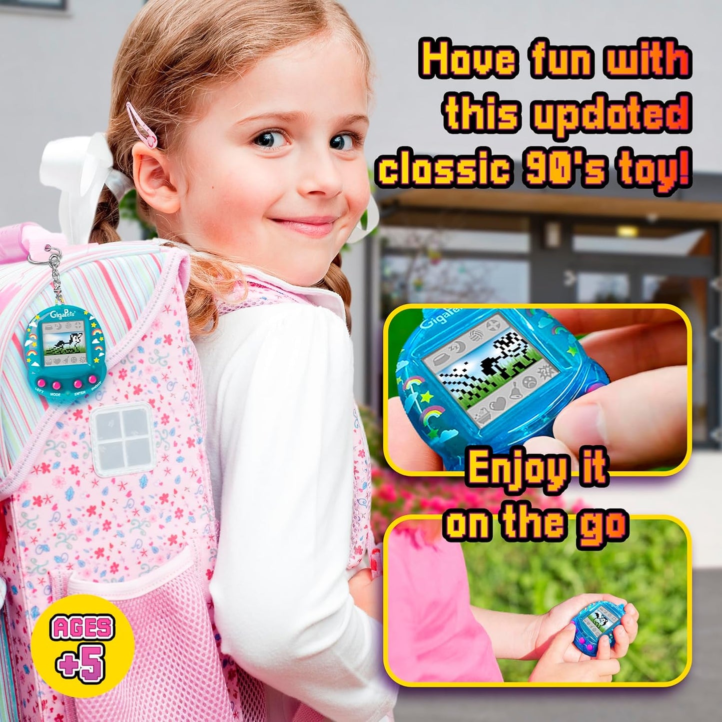 Giga Pets Unicorn Virtual Pet Toy, Collector's Edition-Glossy Housing Shell, Nostalgic 90s Design, 3D Interactive Motion 