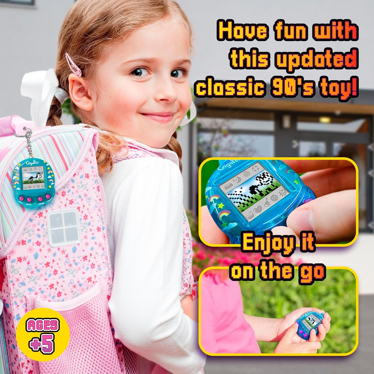 Giga Pets Unicorn Virtual Pet Toy, Collector's Edition-Glossy Housing Shell, Nostalgic 90s Design, 3D Interactive Motion 