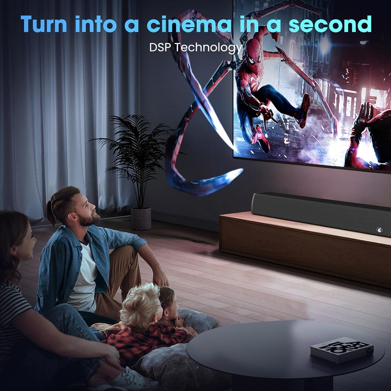 24-Inch Bluetooth Sound Bar for TV with Surround Sound System and Multiple Connectivity Options (Arc, Optical, USB, Aux)