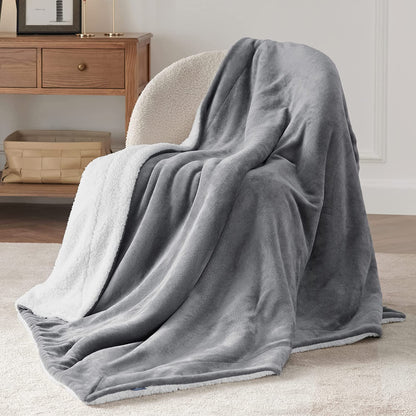 Throw Blanket - Luxurious Soft and Warm Sofa Blanket, Grey, 50x60 Inches