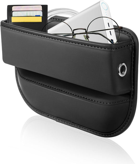 Leather Car Seat Gap Filler and Organizer - Black (1 Piece)