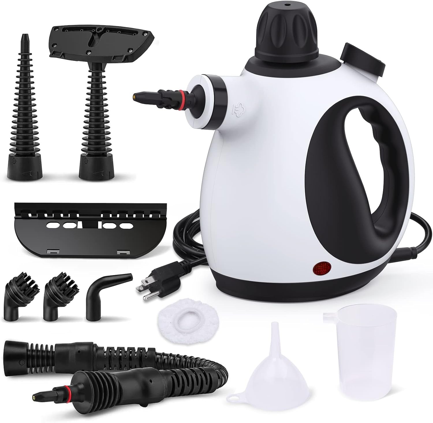 Portable Handheld Steam Cleaner with 10-Piece Accessory Kit for Multi-Purpose Home and Vehicle Cleaning