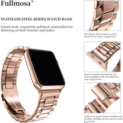 Stainless Steel Apple Watch Band with Case - for Apple Watch Ultra 2, Series 9, 8, 7, 6, 5, 4, 3, 2, 1 & SE/SE 2