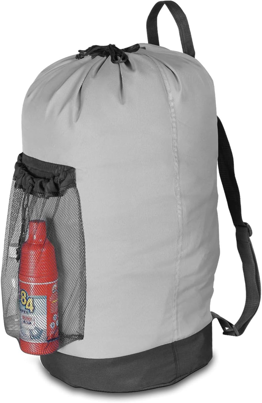Nylon Laundry Backpack with Shoulder Straps and Mesh Pocket
