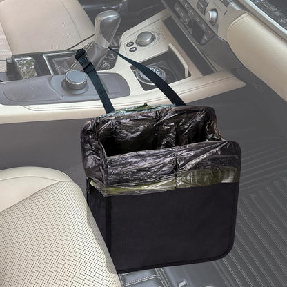 Foldable Car Trash Can - 3 Gallon Capacity, Water-Resistant and Leakproof Design, Car Organization (Black)