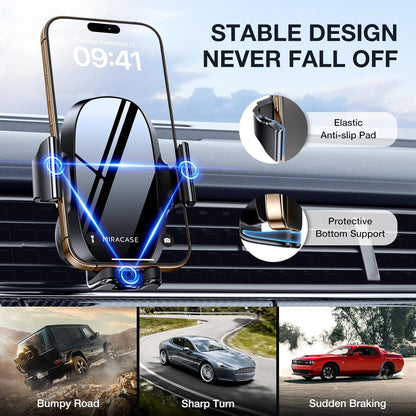 Car Air Vent Phone Holder Mount - Compatible with iPhone 16, 15 Pro Max, 14, Samsung, All Smartphones