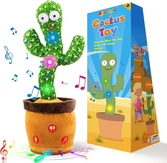 Interactive Dancing Cactus Toy for Toddlers - Voice Mimicking and Singing 120 Songs, Aged 3+, Including Autism-Friendly Features