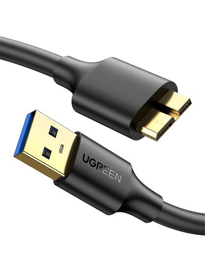 Micro USB 3.0 to Micro B Male Cable for Charging and Data Sync - Compatible with External Hard Drives and More