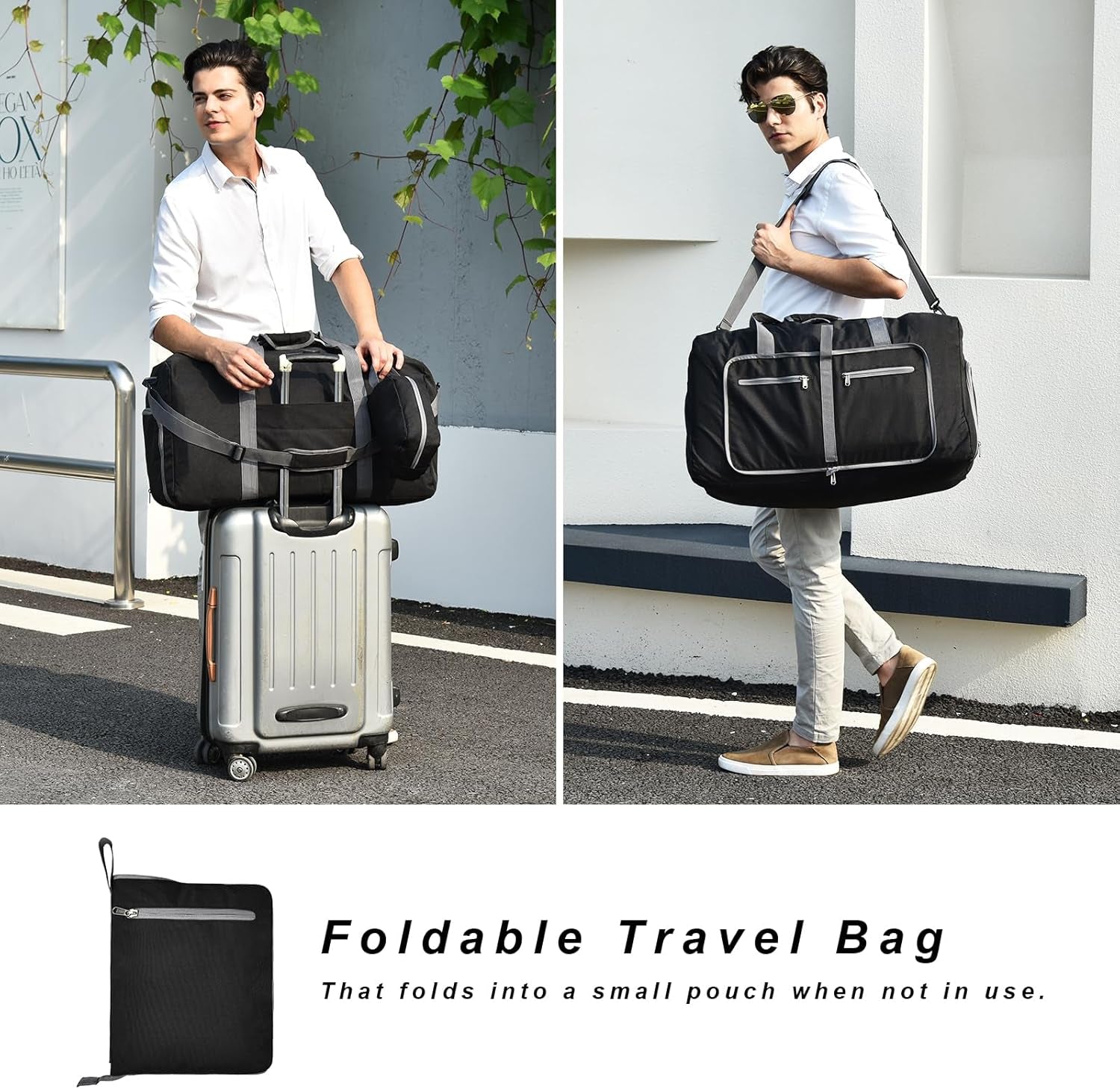 Professional Waterproof Duffle Bag with Shoe Compartment and Adjustable Strap, Foldable Travel Design for Men and Women