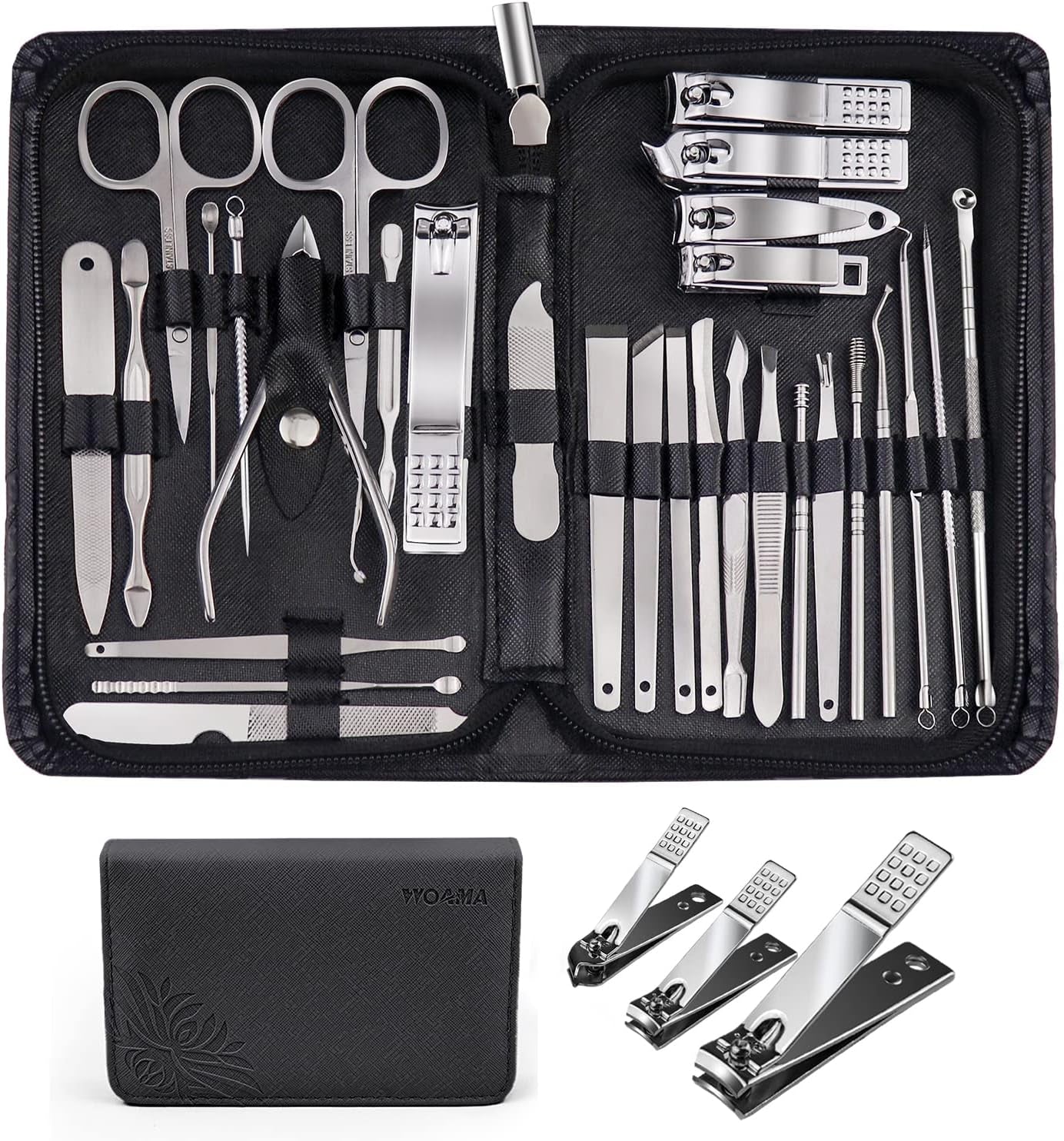 Manicure Set Pedicure Kit - 30 in 1 Nail Kit Professional Stainless Steel Nail Care Kit for Women - Pink