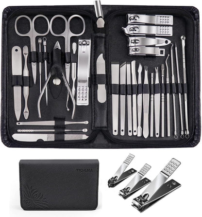 Manicure Set Pedicure Kit - 30 in 1 Nail Kit Professional Stainless Steel Nail Care Kit for Women - Pink