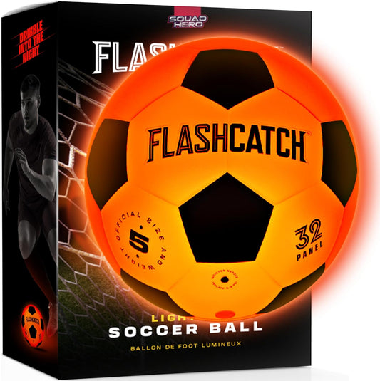 Illuminated Soccer Ball - Glow in the Dark Size 5 Sports Equipment for Children and Teens Aged 8+
