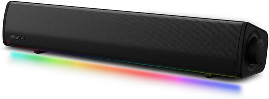 Compact RGB Gaming Soundbar with Superwide Technology, USB-Powered, Bluetooth 5.4, and Headphone-Out Port for PC and Mac