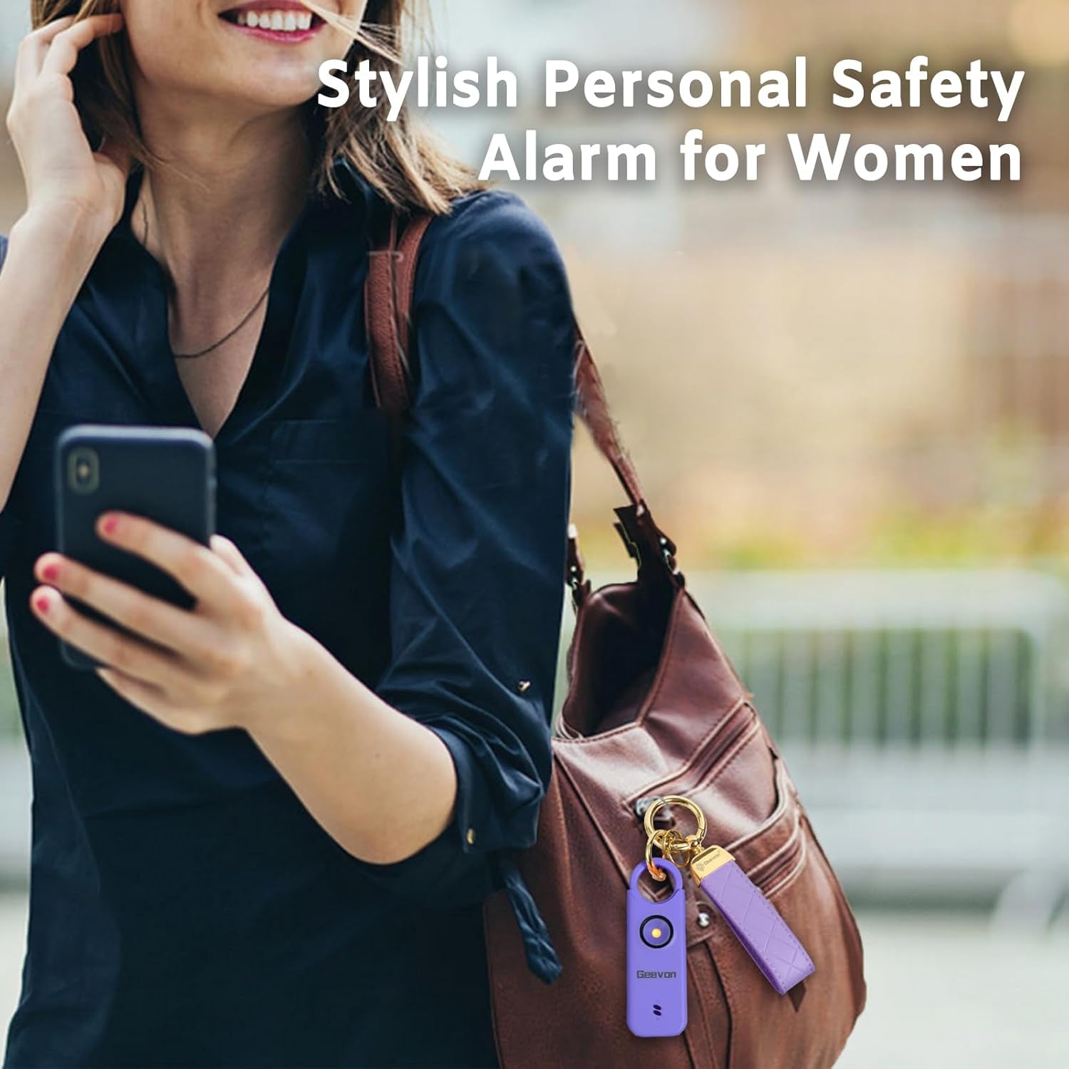 Rechargeable Personal Safety Alarms - 2 Pack, 135DB Loud Self-Defense Siren with LED Strobe Light, Emergency Alarms for Women, Men, Children, and Seniors (Purple)