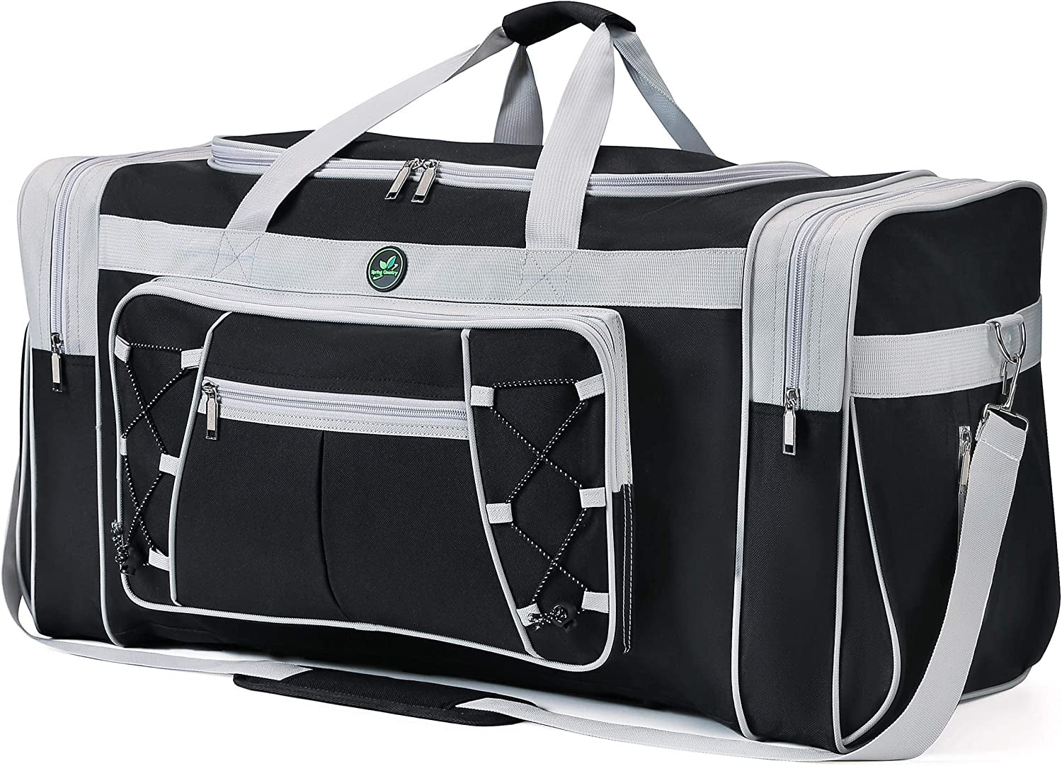Extra Large Lightweight Oxford Travel Duffle Bag for Men and Women - Waterproof Weekender Overnight Carry-On Luggage (26", Blue Gold)