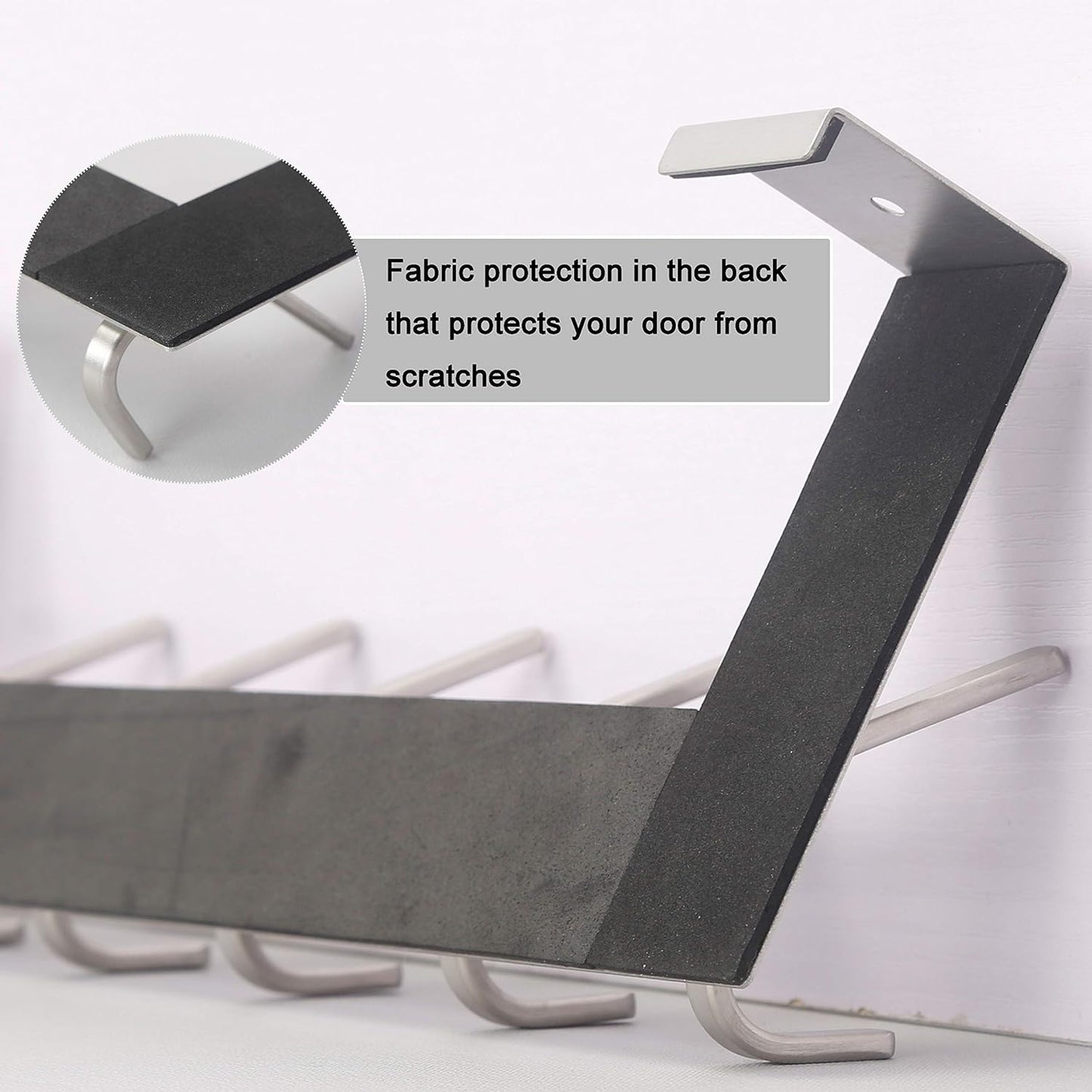 over the Door Hook Door Hanger:Over the Door Towel Rack with 6 Hooks for Hanging Coats,Door Coat Hanger Towel Hanger over Door Coat Rack for Towels,Clothes,Back of Bathroom,Silver