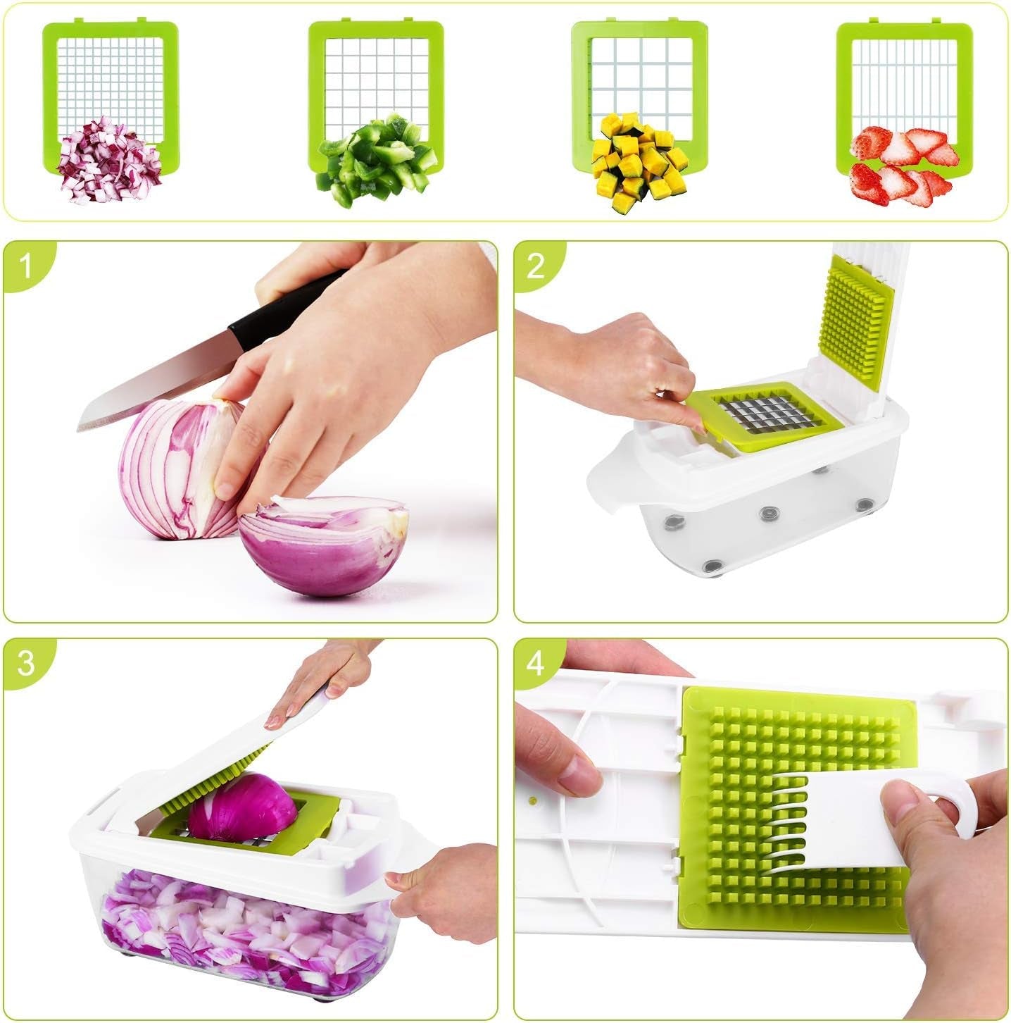 23-Piece Vegetable Chopper and Slicer Set - Professional Kitchen Dicing and Cutting Accessories 