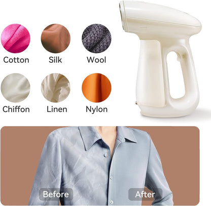 Handheld 1300W Clothes Steamer with 230ml Tank, Fast Heat-Up, Auto-Off Feature, and Brush for Effective Fabric Wrinkle Removal