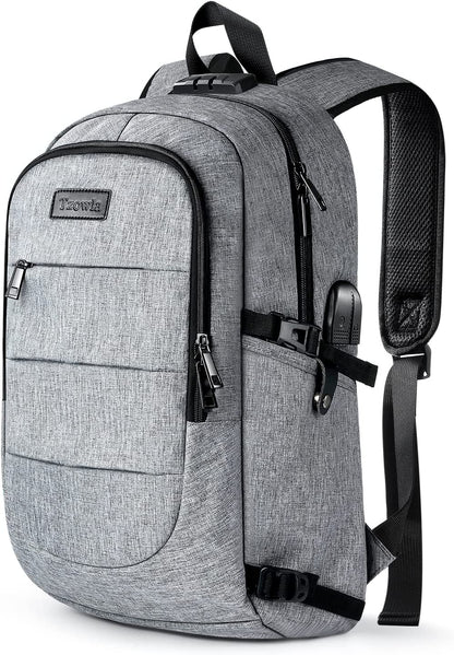 Water-Resistant Anti-Theft Laptop Backpack with USB Charging Port - 15.6 Inch Business Bag for Men and Women