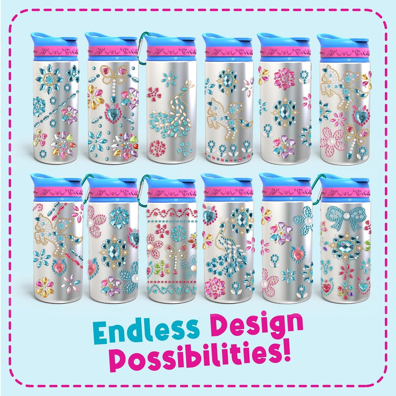 Customizable Water Bottle Craft Kits -Arts and Crafts Activity - Unicorn-Themed Toys for for Children Aged 6+