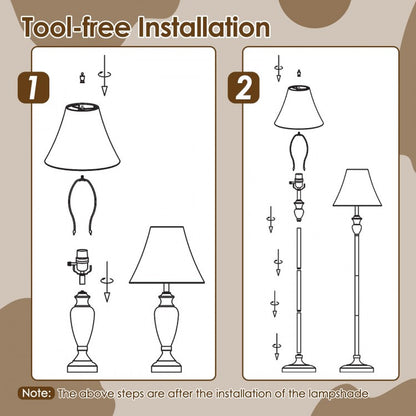 Three-Piece Table and Floor Lamp Set Featuring Linen Fabric Shades