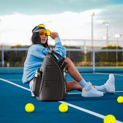Sling Bag - Versatile Crossbody Backpack for Pickleball, Tennis, Racketball, and Travel for All Genders